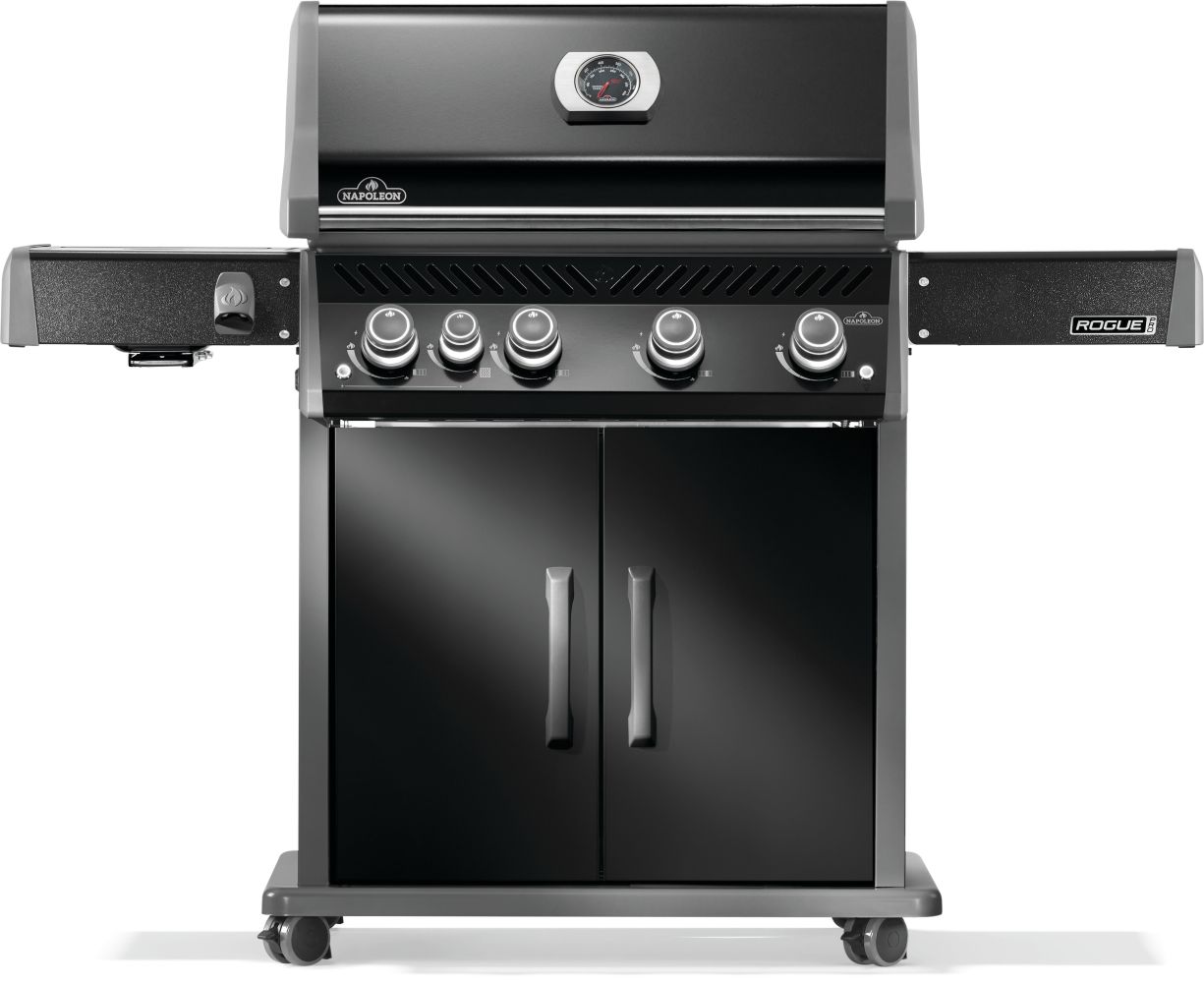 Gril Rogue® PRO 525 au gaz naturel avec brûleur latéral infrarouge, noir